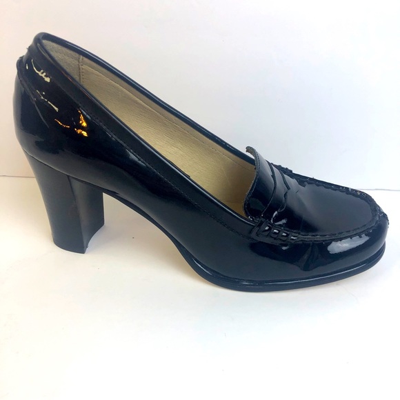 Michael Kors Shoes - Michael Michael Kors Buchanan Black Slip On Mid Penny Loafer 3” Block Heel 7.5 M